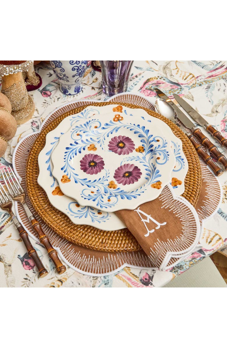 Mrs. Alice Damson Flowers Dinner Plates, Alternate, color, Purple