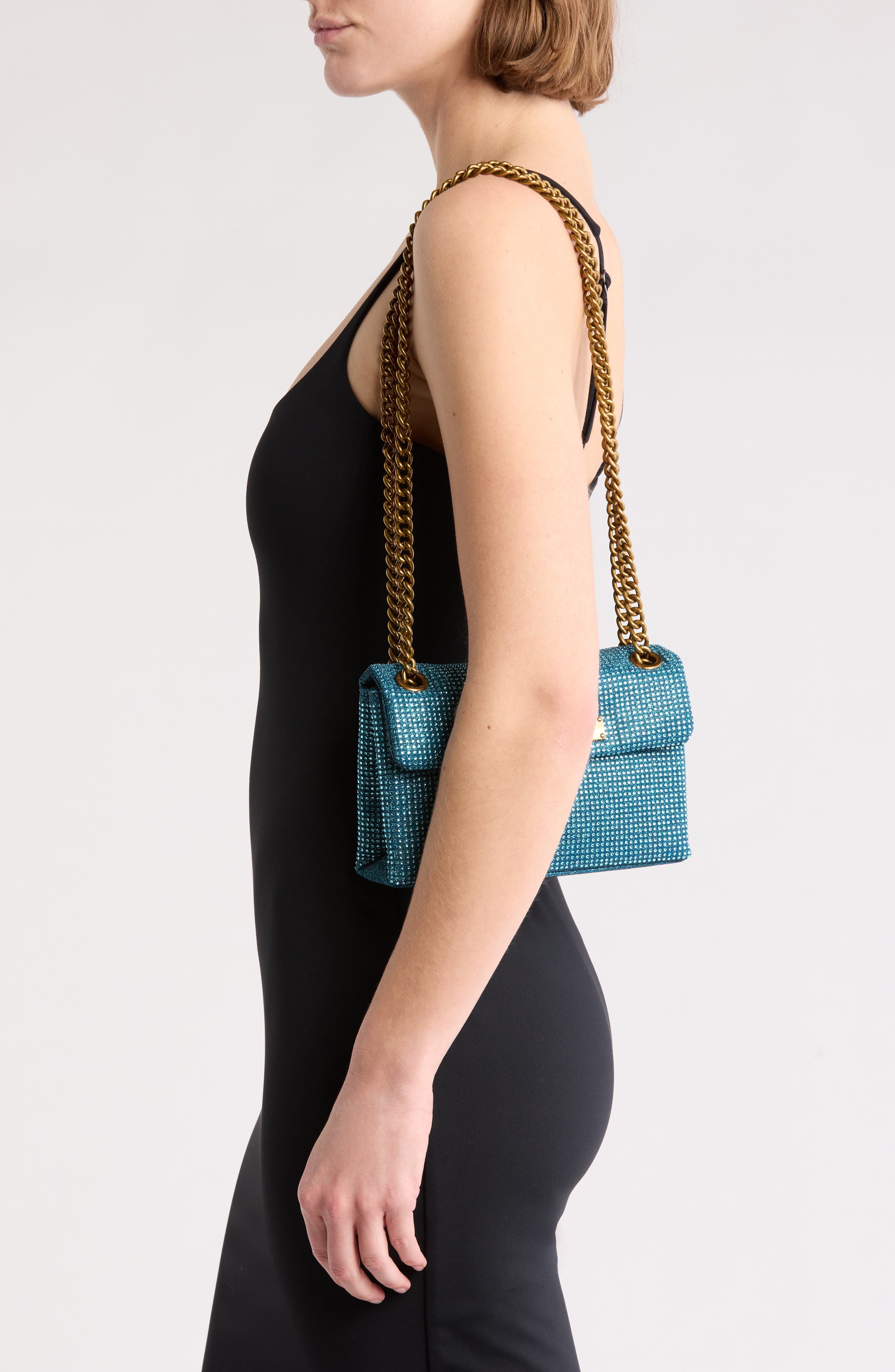 Kurt Geiger London Brixton Mini Plate Rhinestone Crossbody Bag, Alternate, color, 