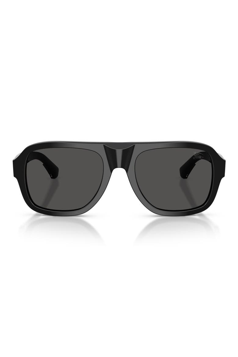 55mm Pilot Sunglasses, Main, color, BLACK / DARK GREY