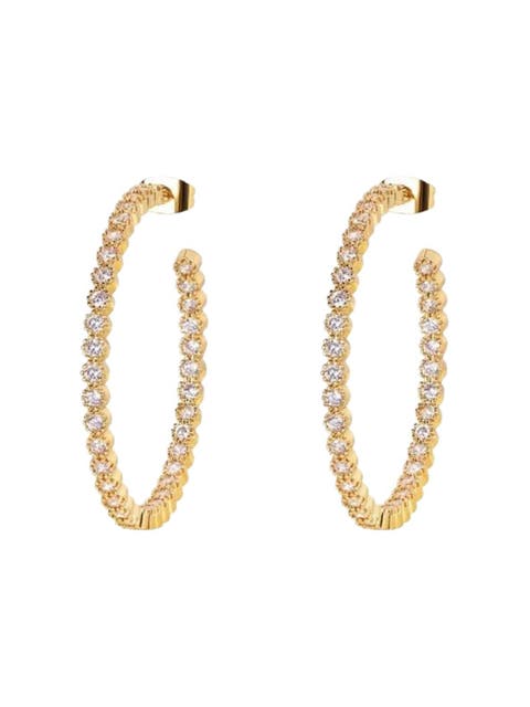 Cubic Zirconia Hoop Earrings