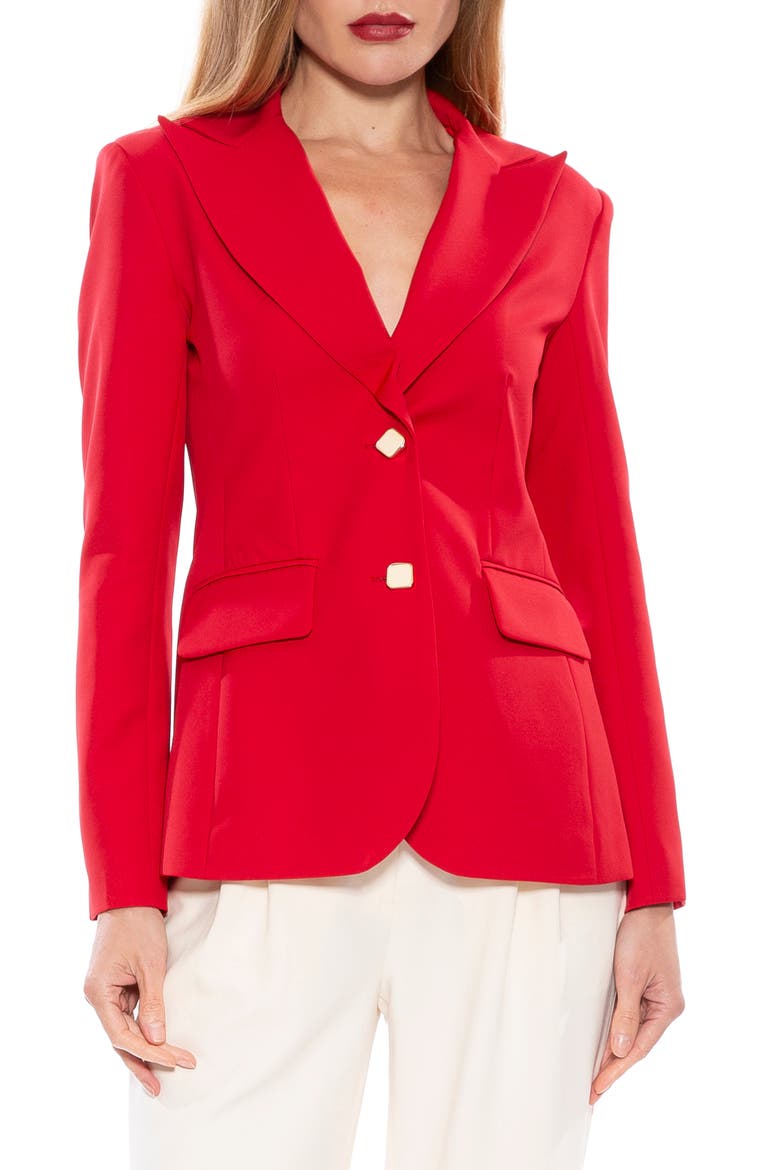 Jessica Peak Lapel Blazer, Main, color, RED