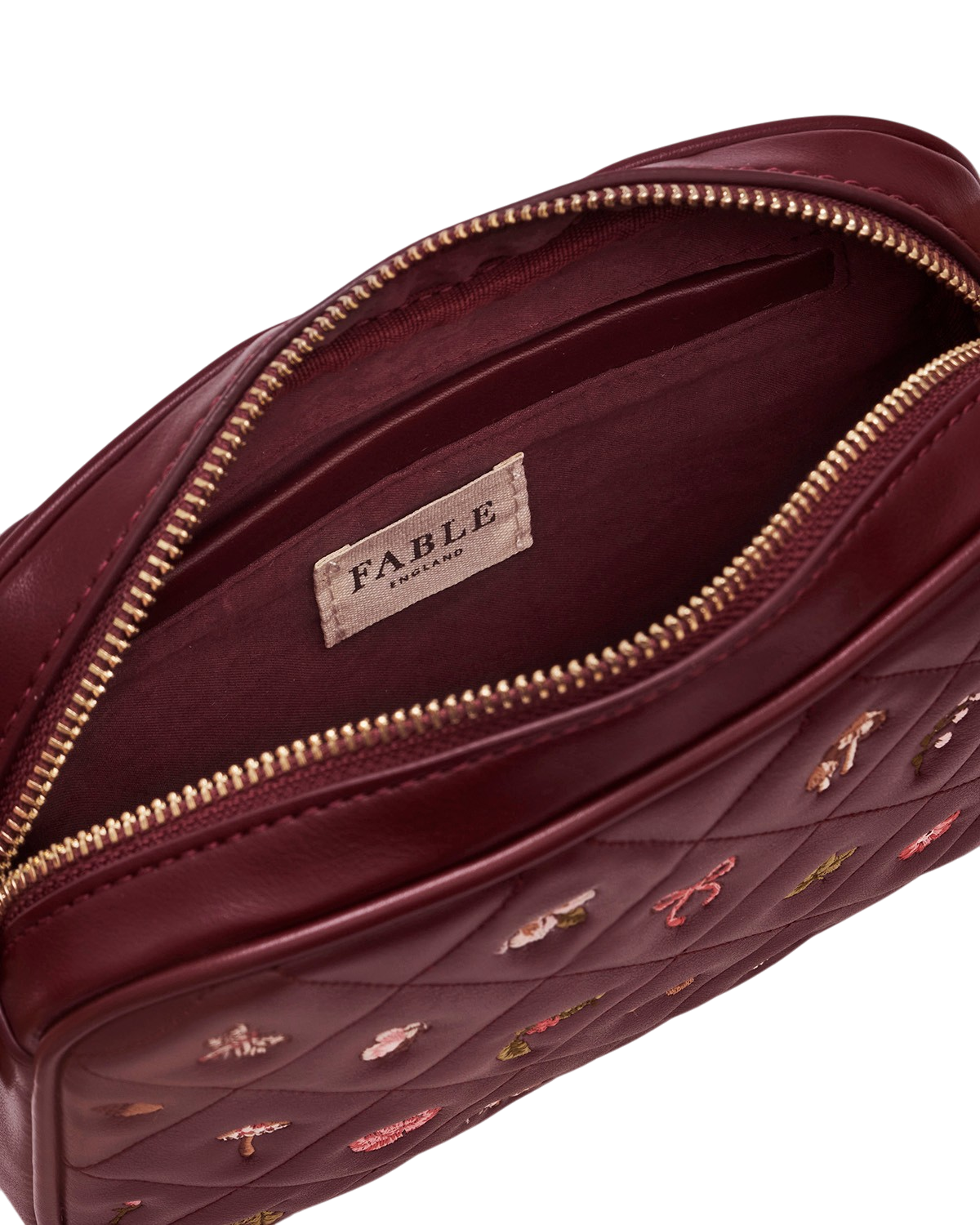 Alice Orla Embroidered Quilted Camera Purse, Alternate, color, Burgundy