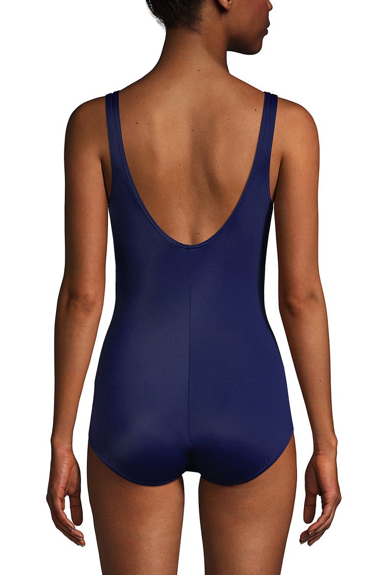 Plus Size DD-Cup Chlorine Resistant Scoop Neck Soft Cup Tugless Sporty One Piece Swimsuit, Alternate, color, Deep Sea Navy