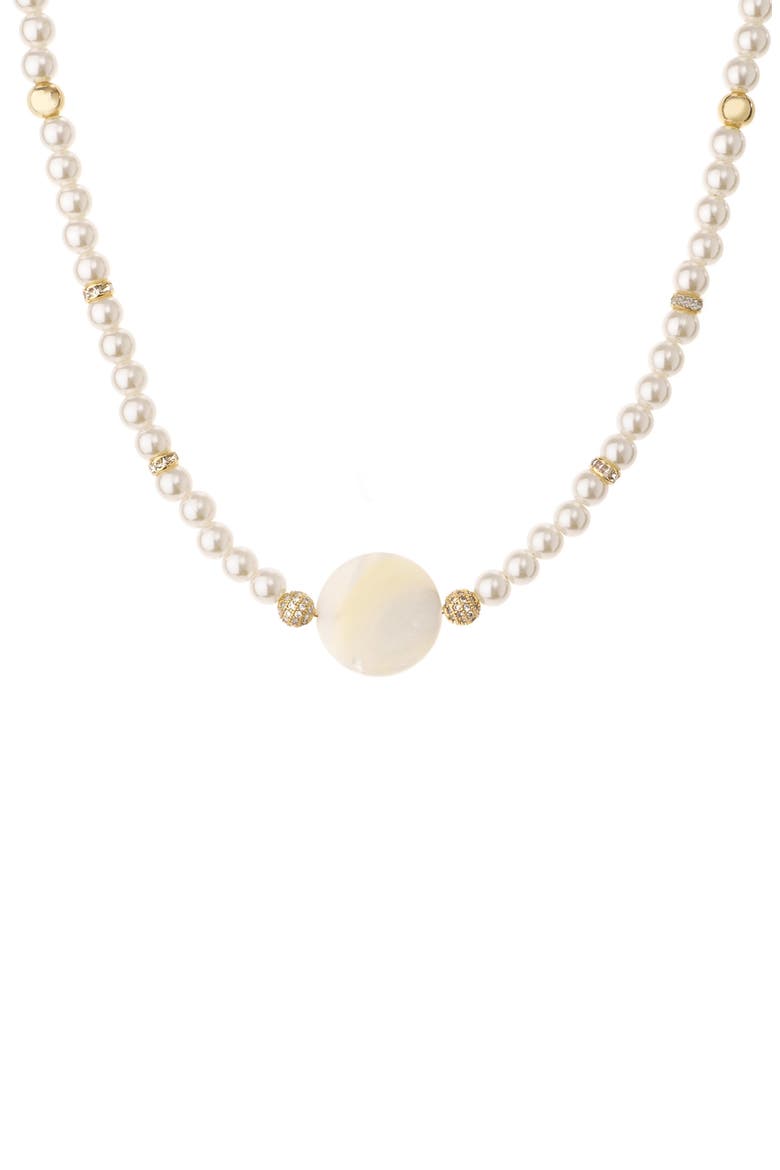 Timeless Imitation Pearl Necklace, Alternate, color, WHITE