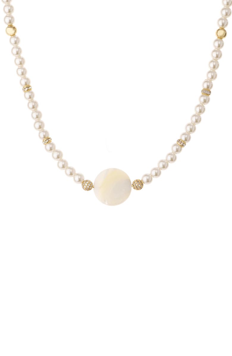 Ettika Timeless Imitation Pearl Necklace, Alternate, color,