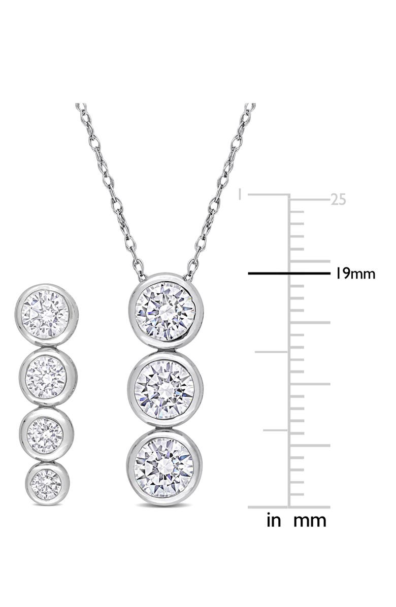 DELMAR Cubic Zirconia Earrings & Necklace Set, Alternate, color, White