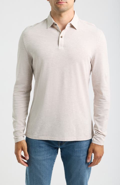 Long Sleeve Slub Pique Polo
