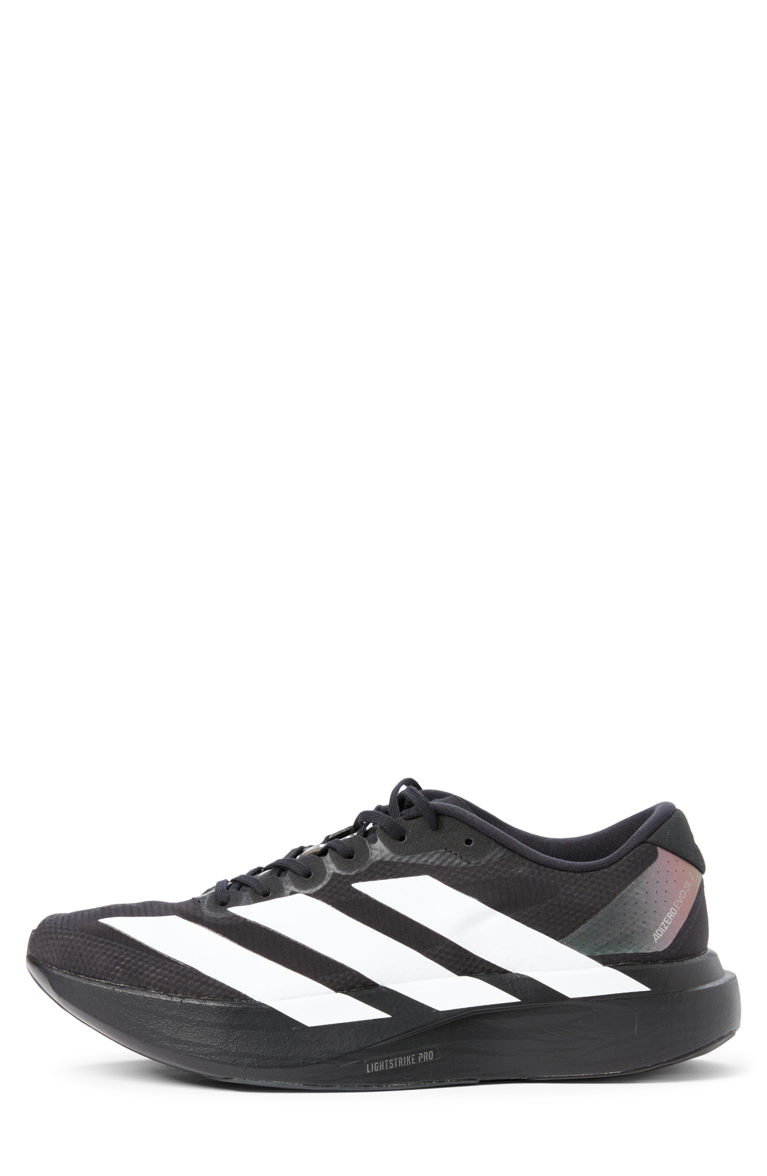 adidas Adizero Evo SL Running Shoe, Alternate, color, Core Black/ White/ Carbon