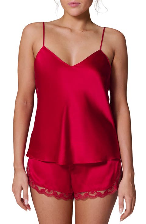 Love Me Lace Trim Silk Blend Shorts