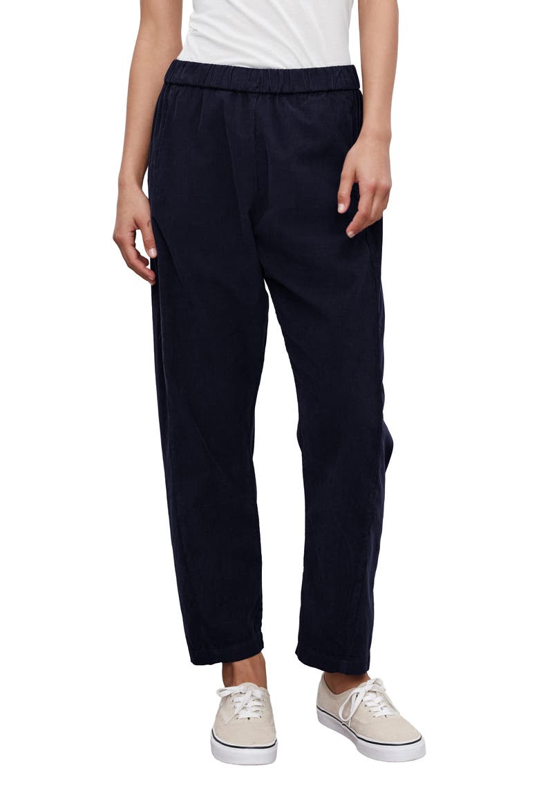 Laney Cotton Corduroy Straight Leg Pants, Main, color, NIGHT BU
