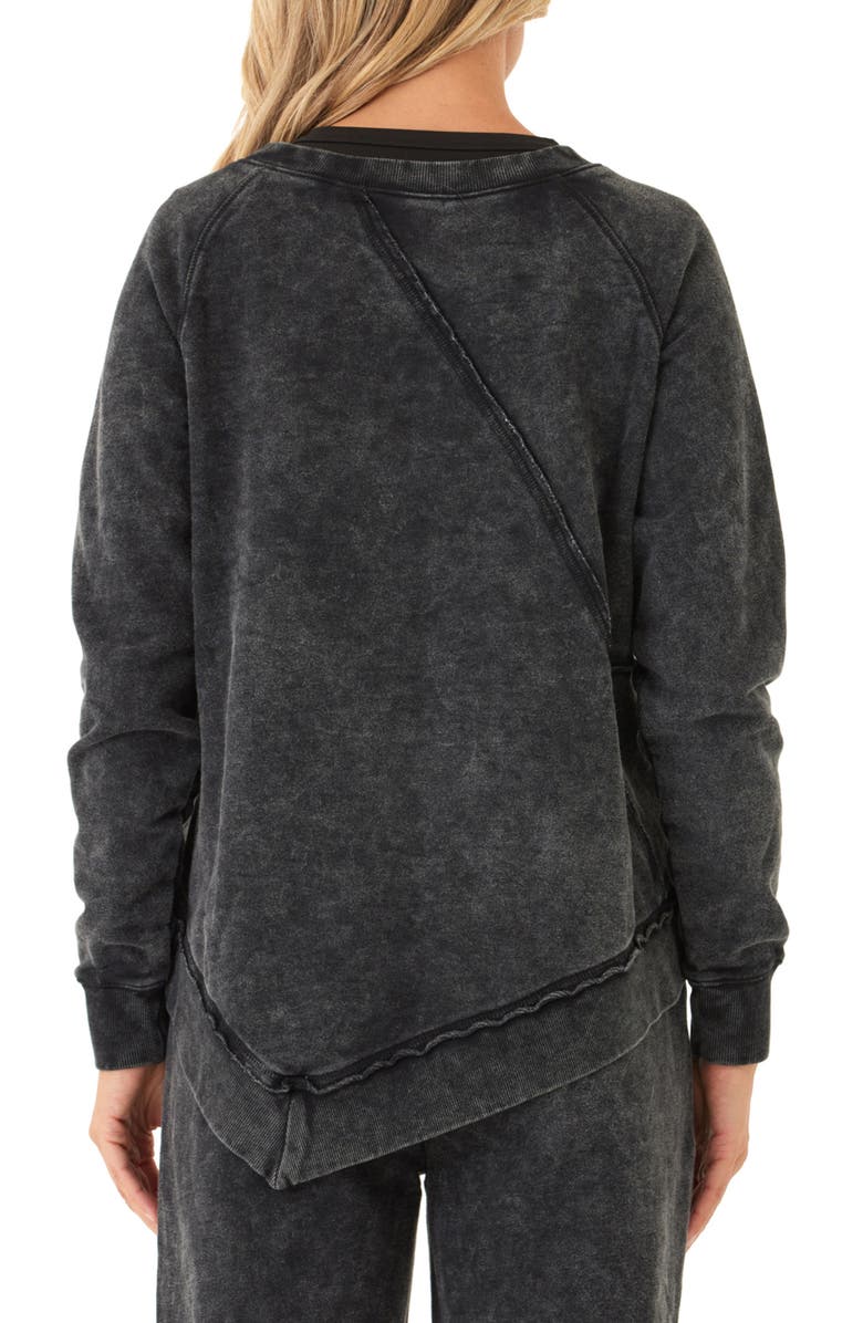 Threads 4 Thought Ryssa Mineral Wash Cotton Blend Asymmetric Sweatshirt, Alternate, color, Black