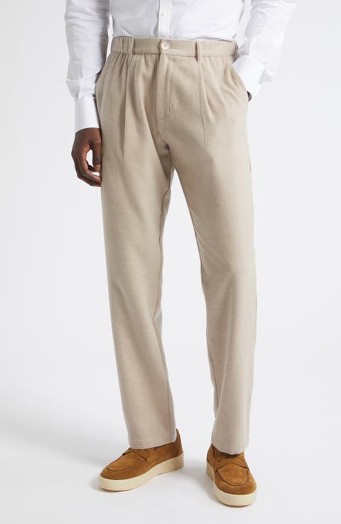Pleated Melange Drawstring Pants