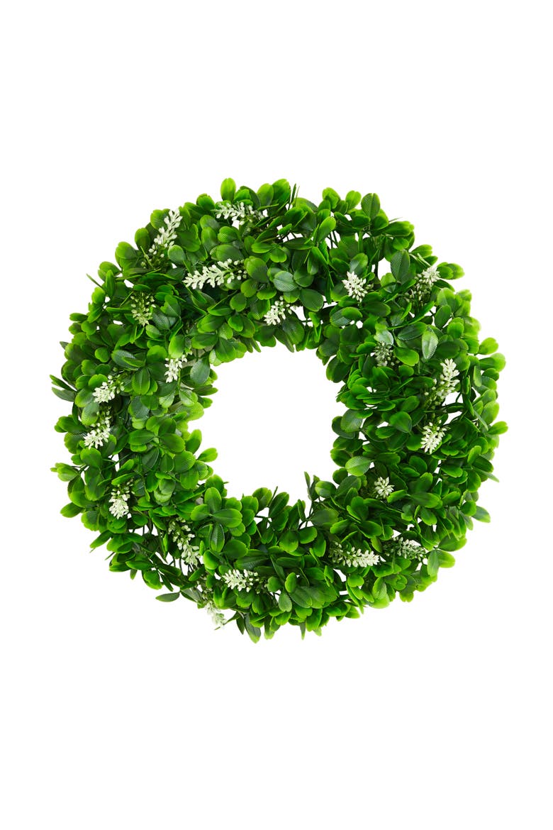 13-in Jasmine Artificial Wreath, Main, color, Green