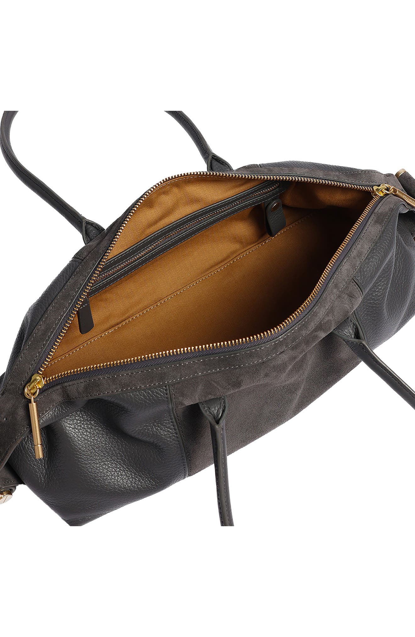 Bowery Leather Bowling Bag, Alternate, color, STEEL