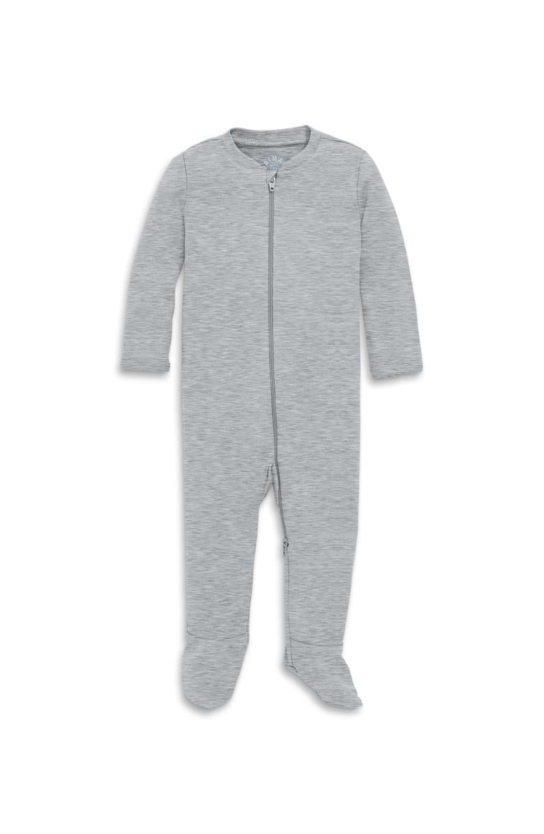 Primary Baby Organic Zip Footie In Solid, Main, color, Heather Gray