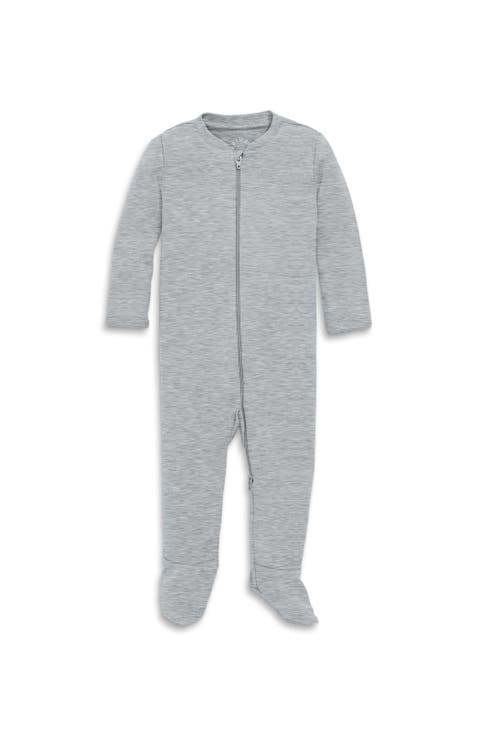Baby Organic Zip Footie In Solid
