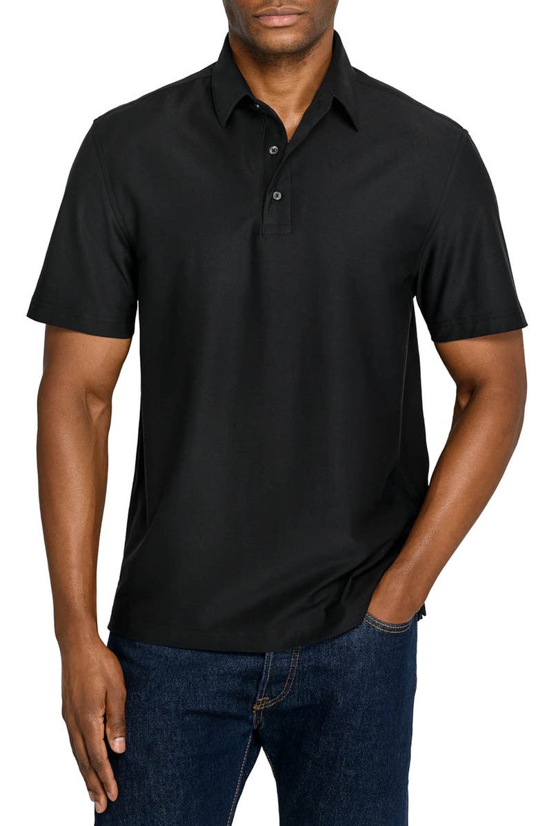Brooklyn Brigade Solid Mapleton Luxe Cross Dyed Polo, Main, color, Black