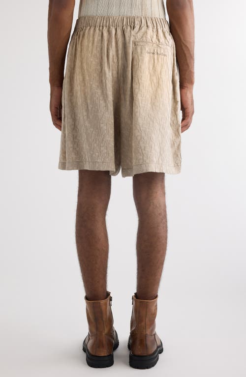 Acne Studios Jacquard Relaxed Wide Leg Shorts In Warm Grey