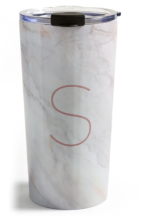 Marbled Monogram Travel Mug
