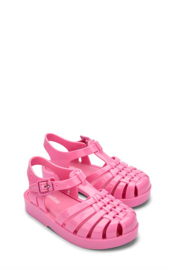 Mini Melissa Closed-toe Ankle-buckle Sandals In Pink