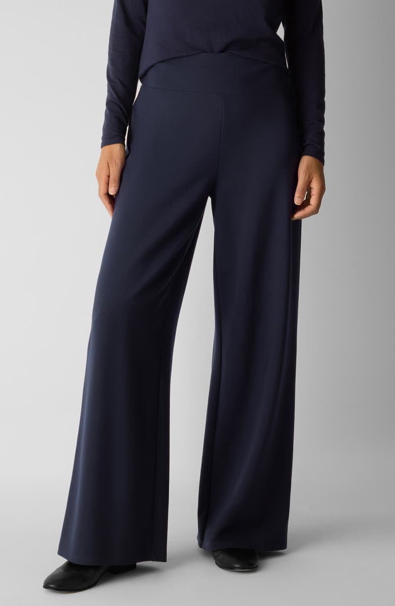 Eileen Fisher High Waist Wide Leg Pants, Main, color, Ink