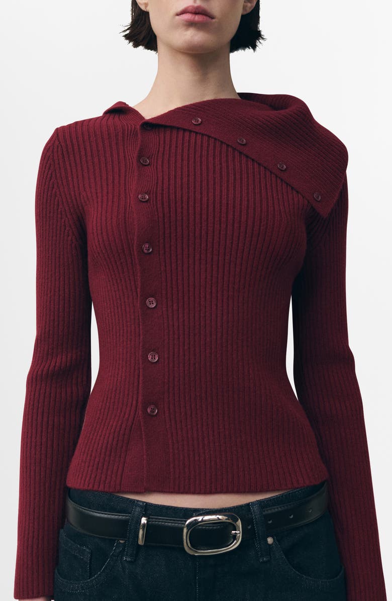 MANGO Almansa Shawl Collar Cardigan, Main, color, Red
