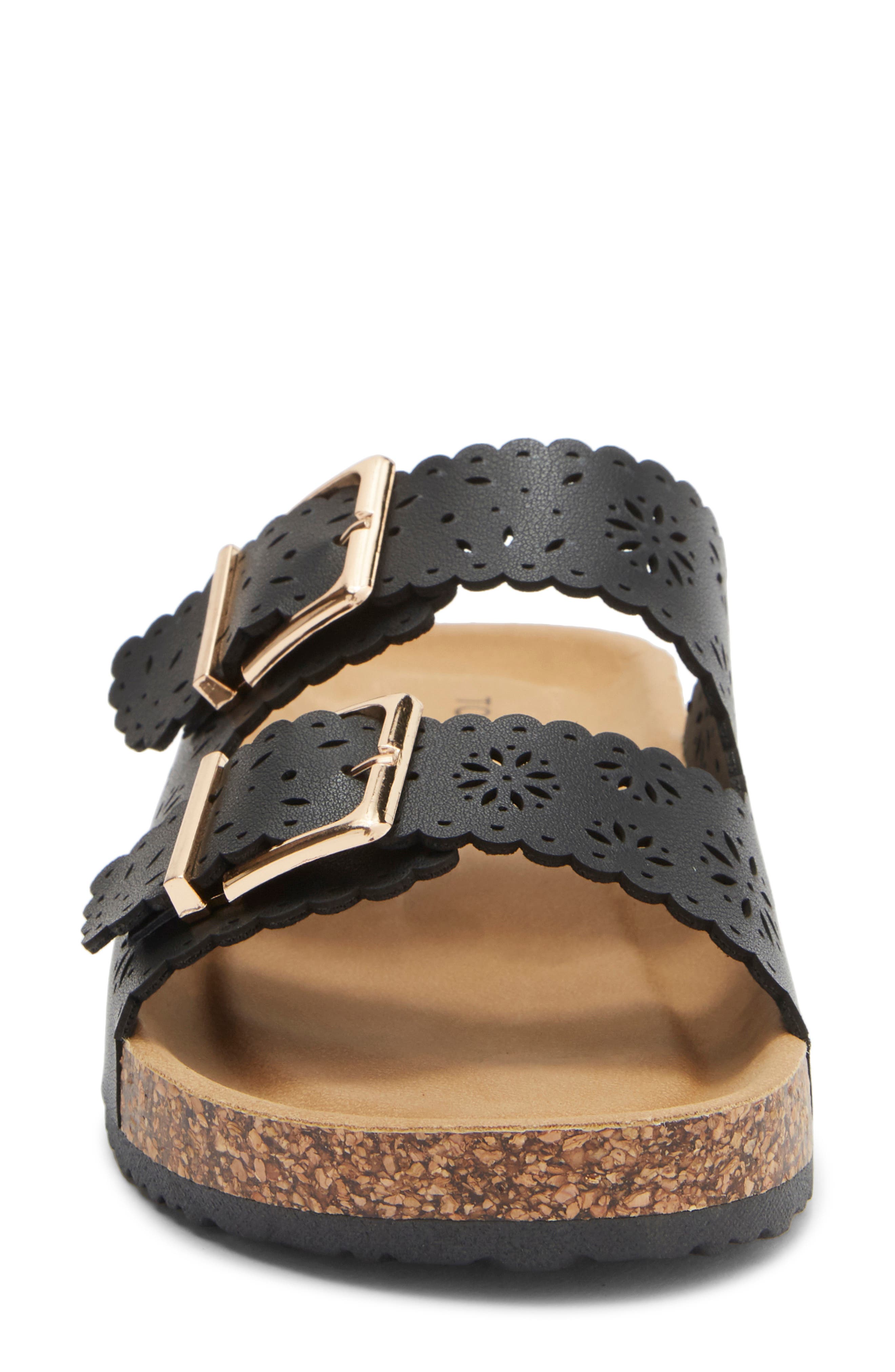 TOP MODA Cory Slide Sandal, Alternate, color, Black Pu