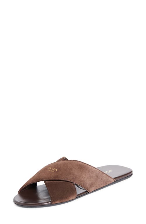 Prada Crisscross Slide Sandal
