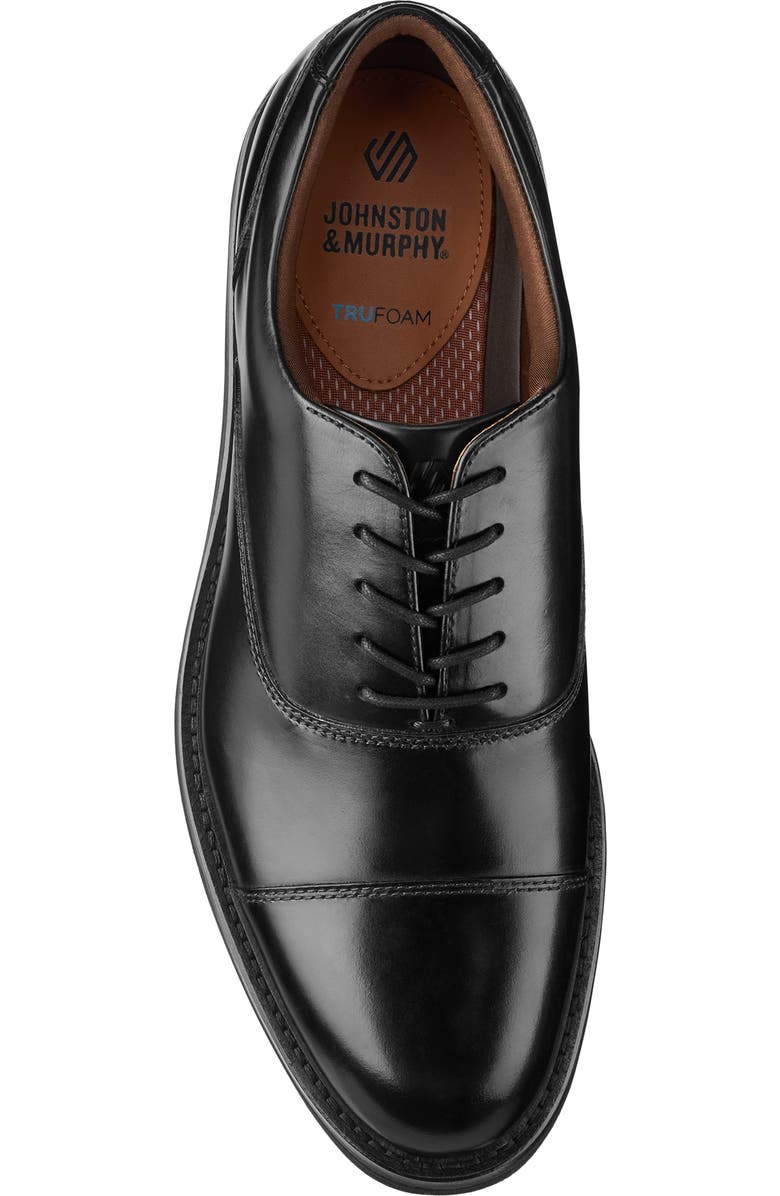 Johnston & Murphy Tyson Cap Toe Oxford, Alternate, color, Black Full Grain