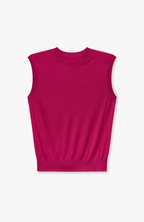 Another Tomorrow Wool Crewneck Sweater In Magenta