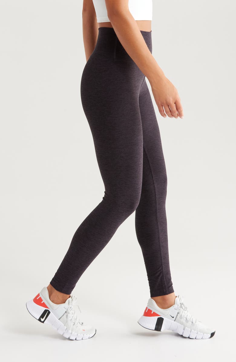 Zella Renew Mélange High Waist Leggings, Alternate, color, Black