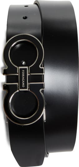 【関税&送料込】Ferragamo Belt With Hooks Reversible and adjustable belt with hammered Gancini - Women