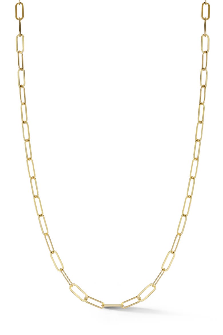 Paperclip Chain Necklace, Main, color, GOLD - 20 INCH