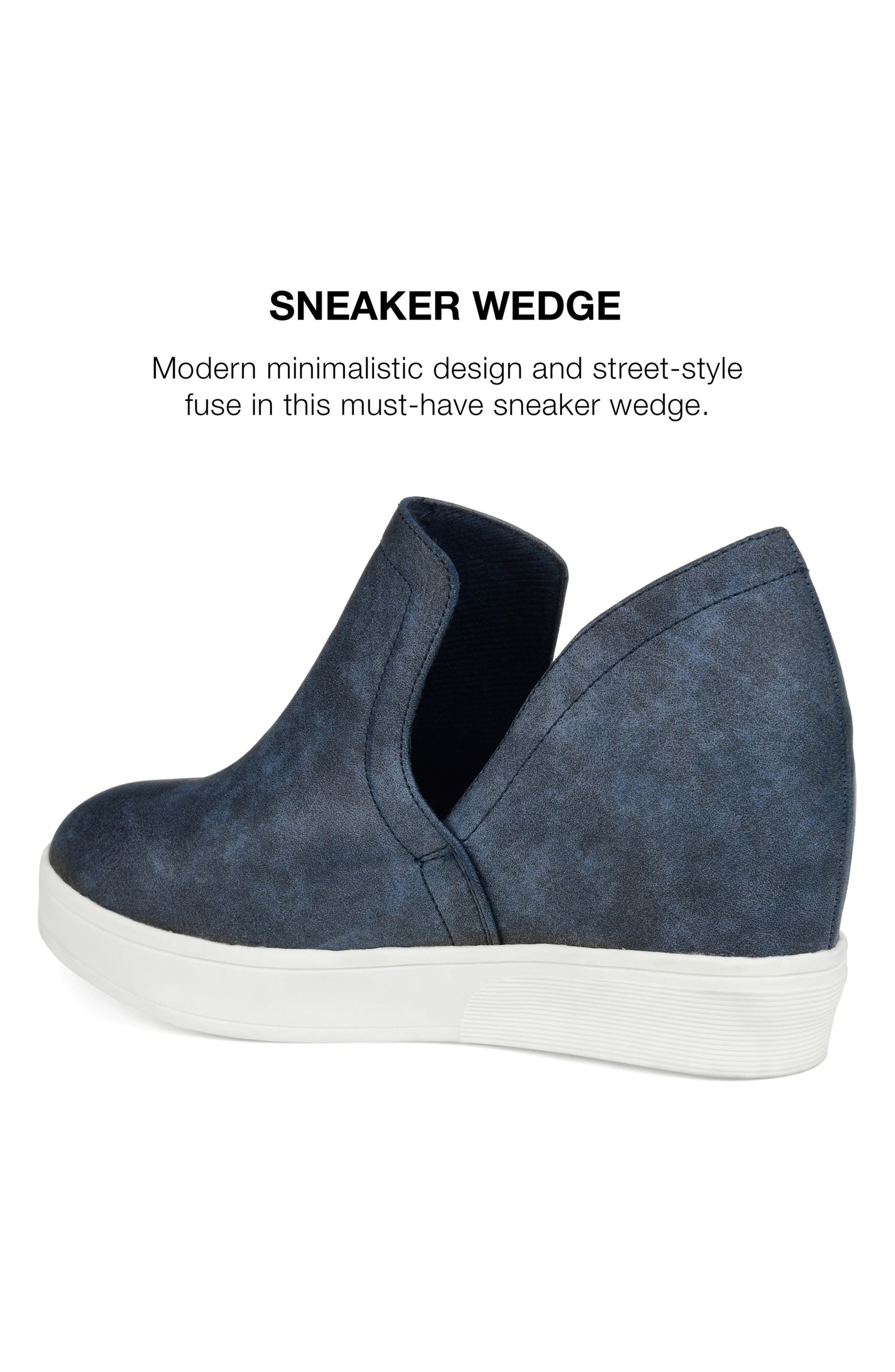 Journee Collection JOURNEE Cardi Wedge Sneaker, Alternate, color, Blue