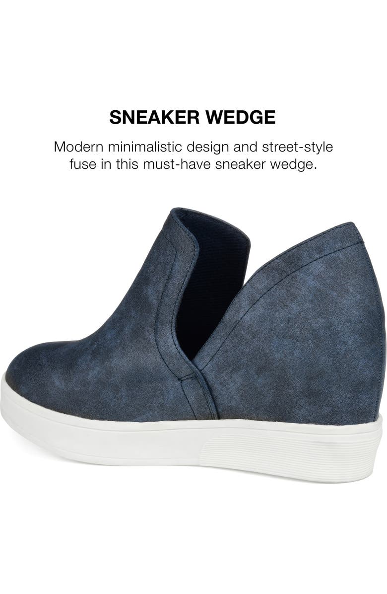 Journee Collection JOURNEE Cardi Wedge Sneaker, Alternate, color, Blue