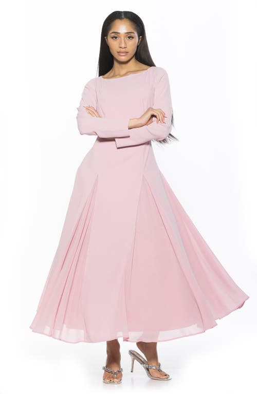 Alexia Admor Elodie Floral Long Sleeve Maxi Dress In Blush
