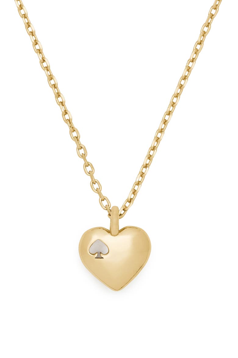 heart spade pendant necklace, Main, color, GOLD