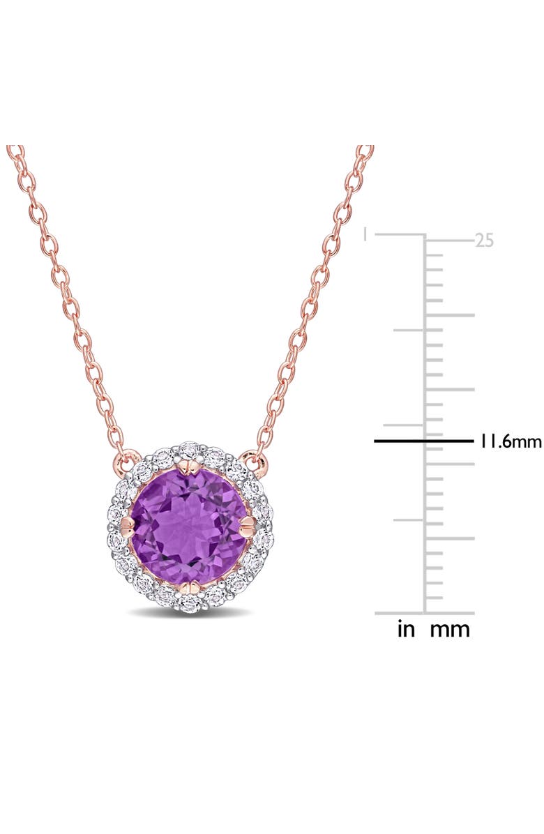Julianna B. Gemstones Halo Necklace Plated-Silver, Alternate, color, Amethyst/Rose-Plated