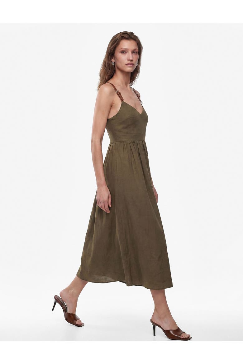 V-Neck Sleeveless Maxi Dress with Adjustable Straps, Alternate, color, KHAKI