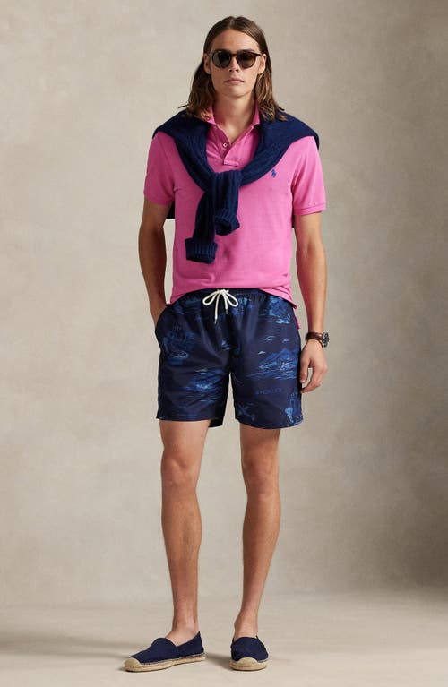 Polo Ralph Lauren Mens Spy Bear Traveller Branded-print Swimming Trunks In Blue