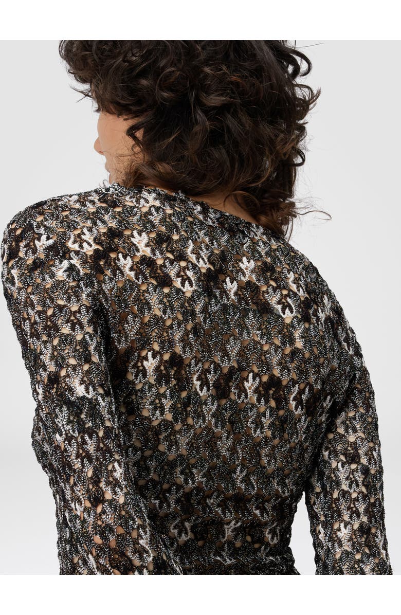 Missoni Slim Fit V-neck Sweater In Lace, Alternate, color, Black & Brown