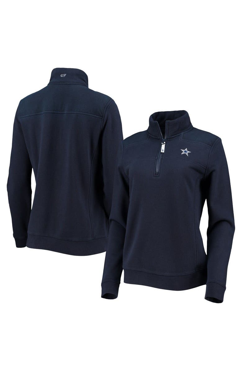 vineyard vines Women's Vineyard Vines Navy Dallas Cowboys Shep Shirt Quarter-Zip Sweatshirt, Main, color, Navy