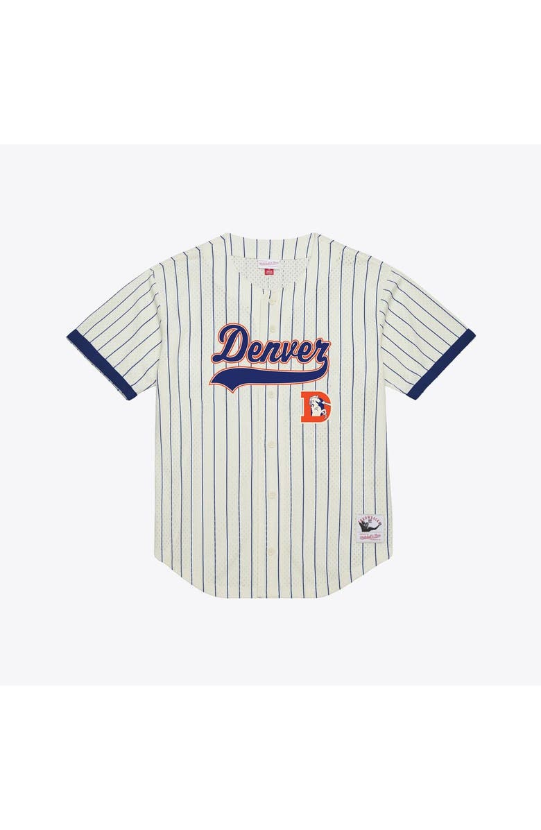 Mitchell & Ness Men's Mitchell & Ness John Elway Cream Denver Broncos Name & Number Mesh Fashion Jersey, Main, color, Cream