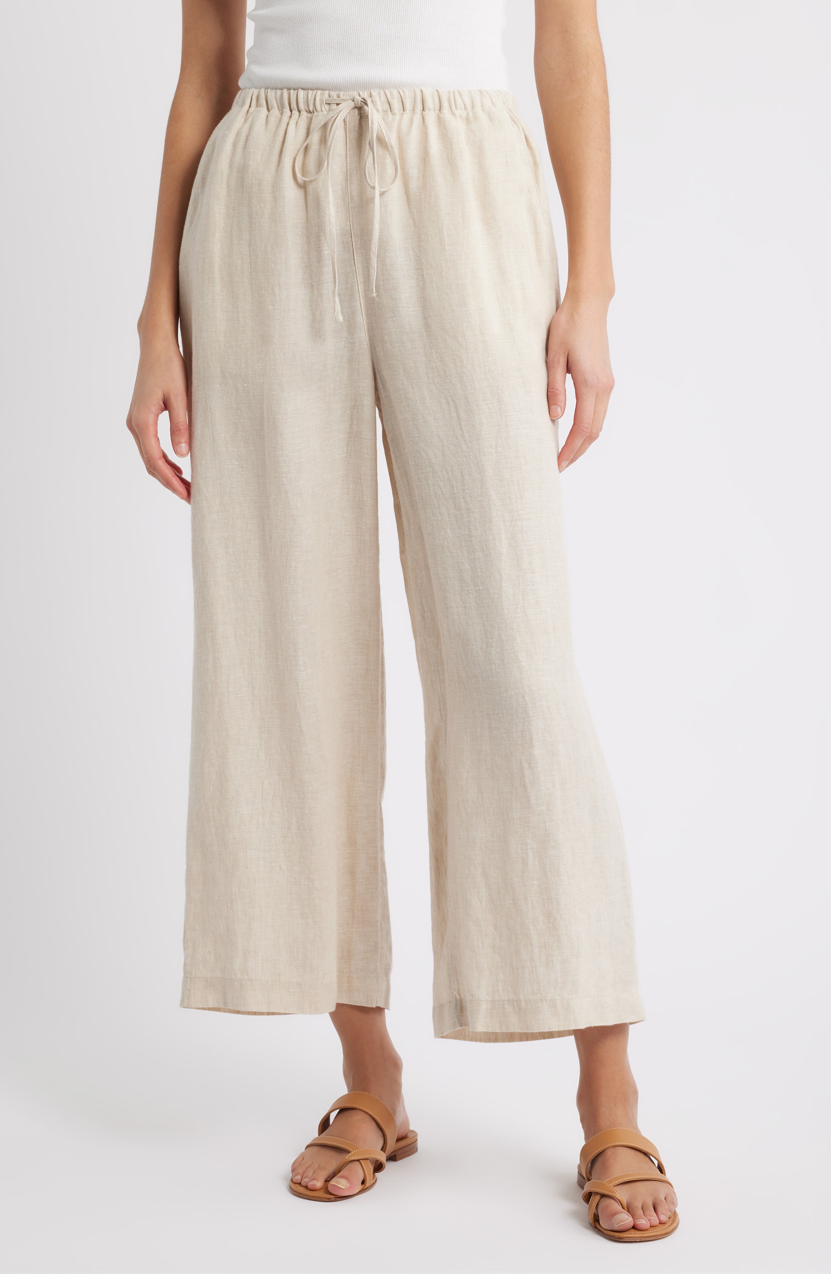 Wide Leg Crop Linen Pants - image 5