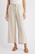 Caslon® Wide Leg Crop Linen Pants