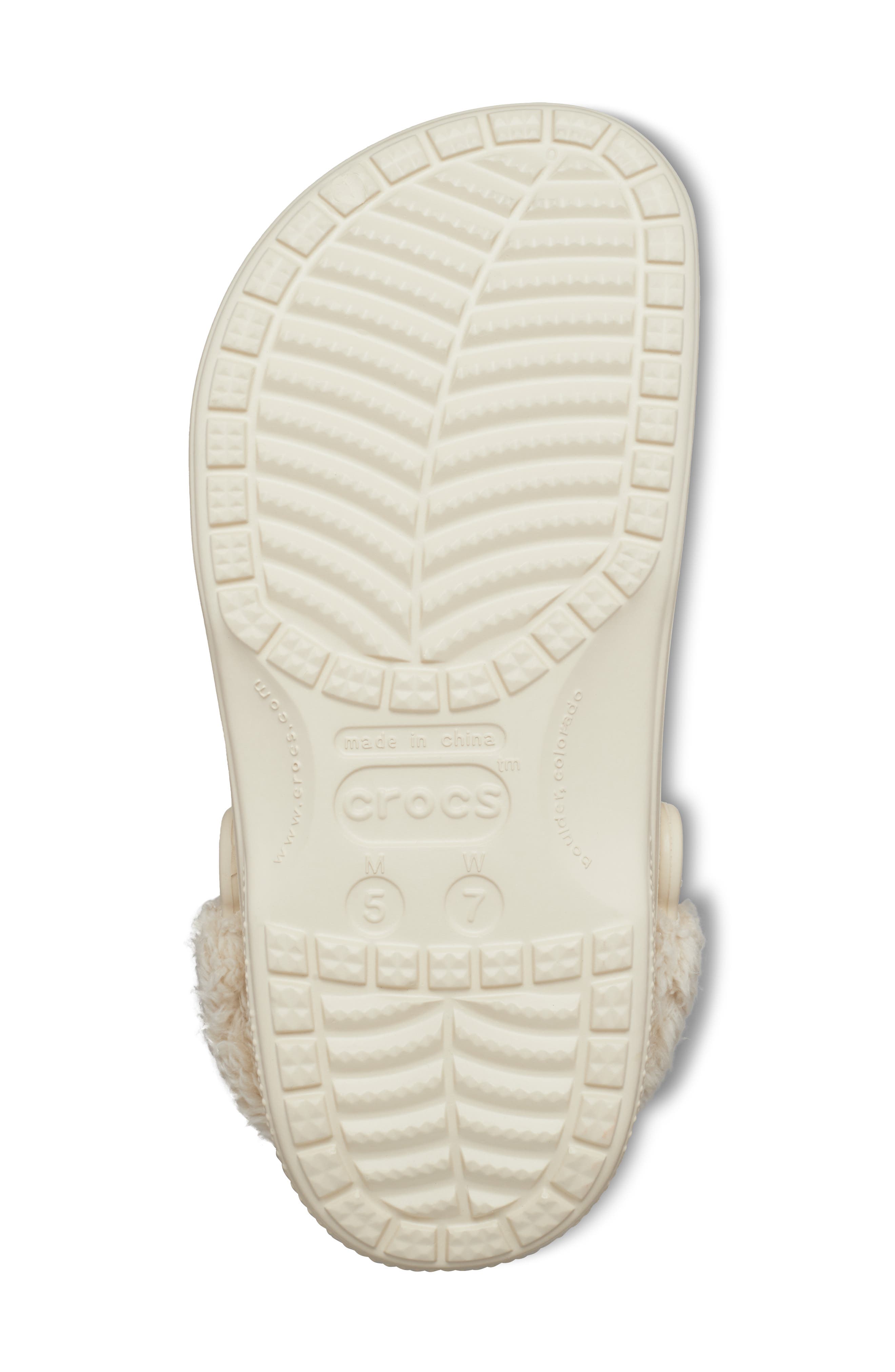 CROCS Baya Faux Fur Lined Clog, Alternate, color, Winter White