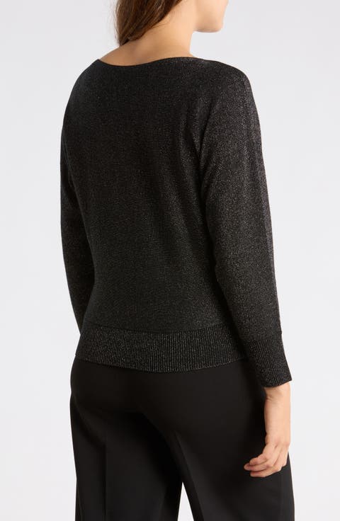 Metallic Boatneck Sweater