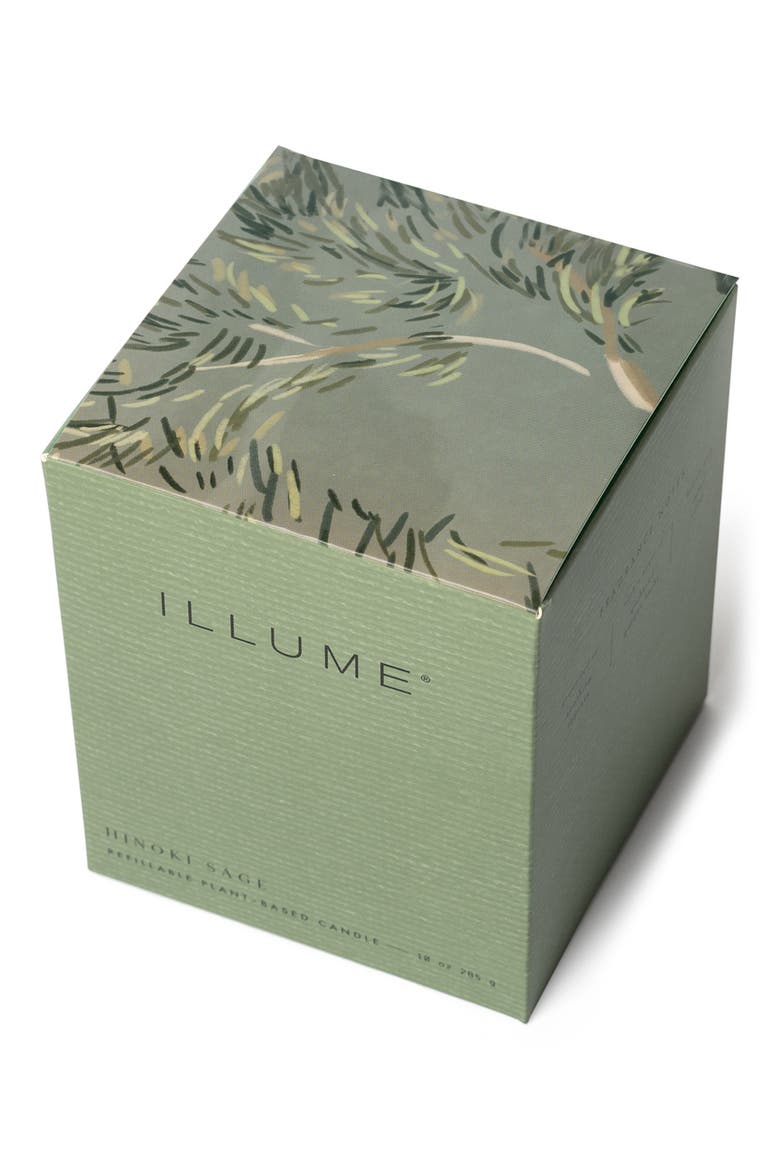 Hinoki Sage Glass Candle, Alternate, color, GREEN