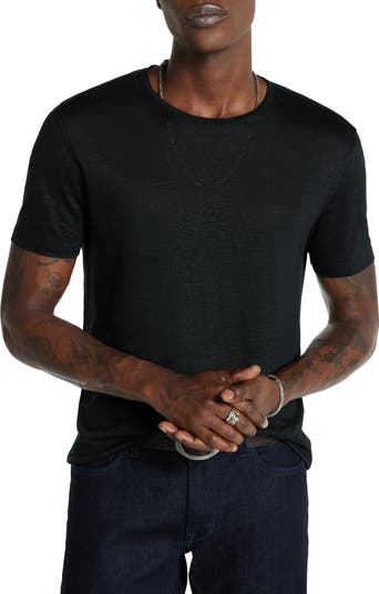 John Varvatos Lagoa Slubbed Organic Linen T-Shirt | Nordstrom