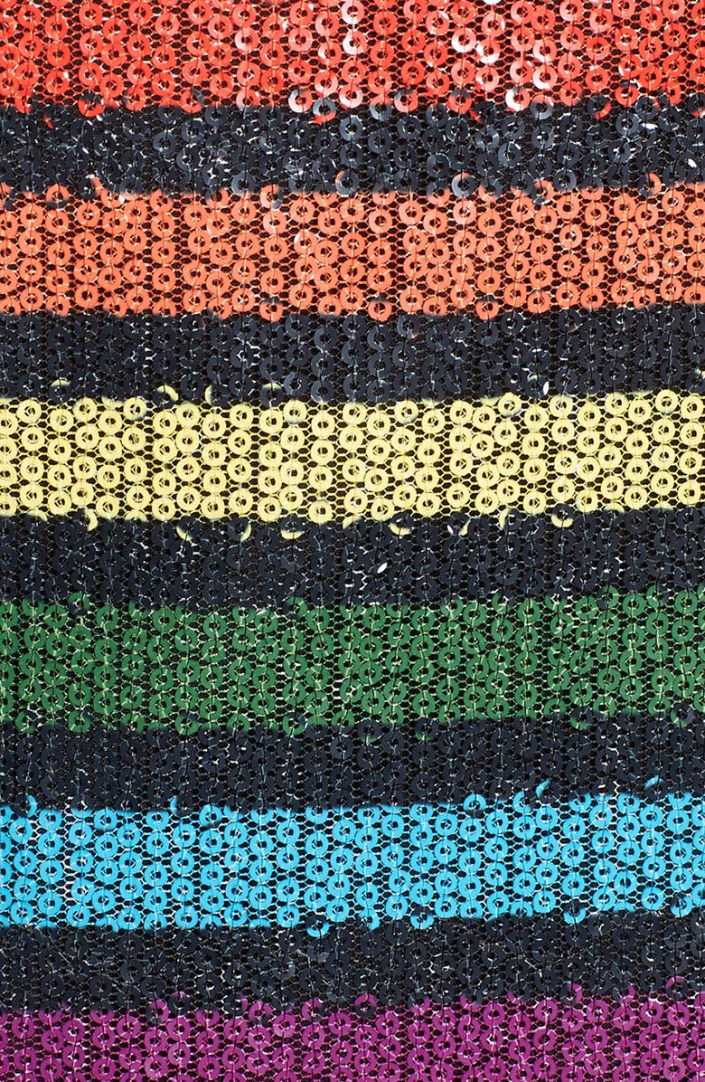 WAYF Lille Rainbow Stripe Sequin Minidress, Alternate, color,